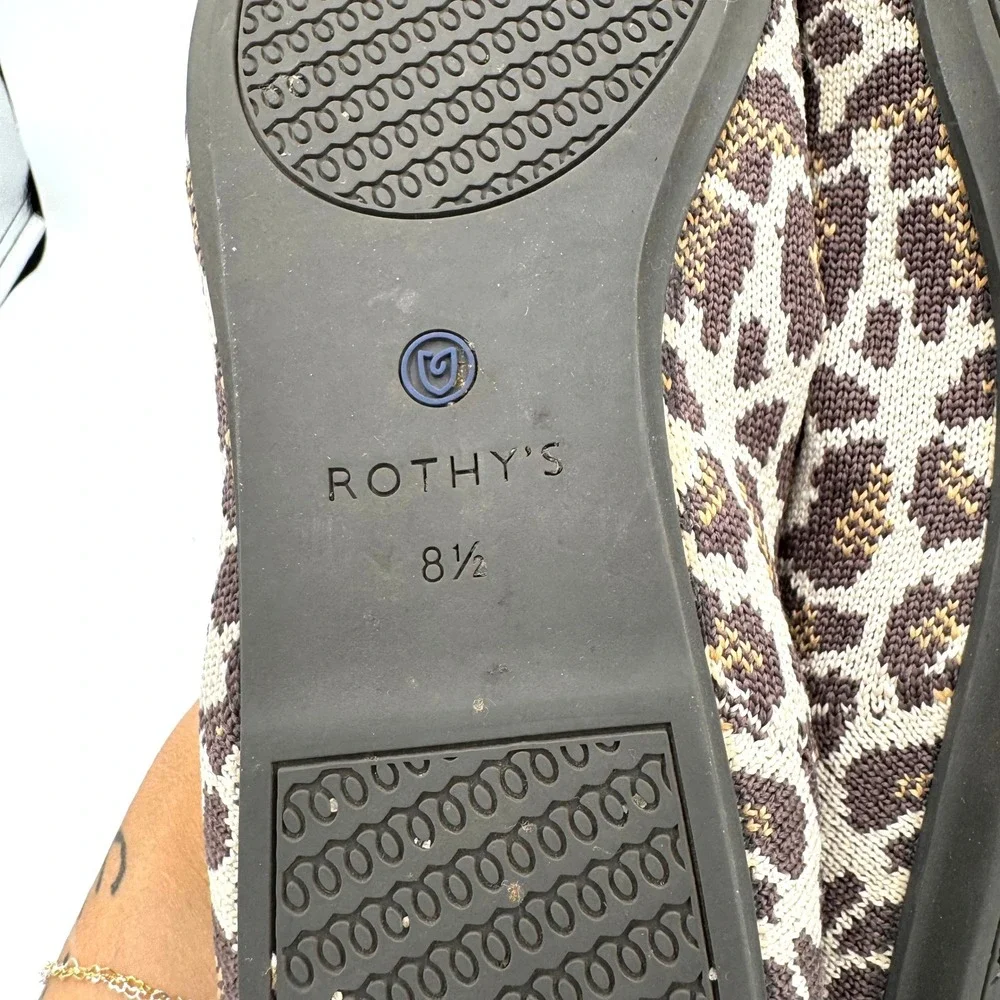 Rothy's The Loafer Spotted Leopard Animal Print Flats Size 8.5